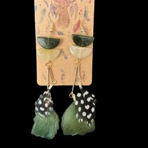 Boho Chic Feather Dangle Earrings